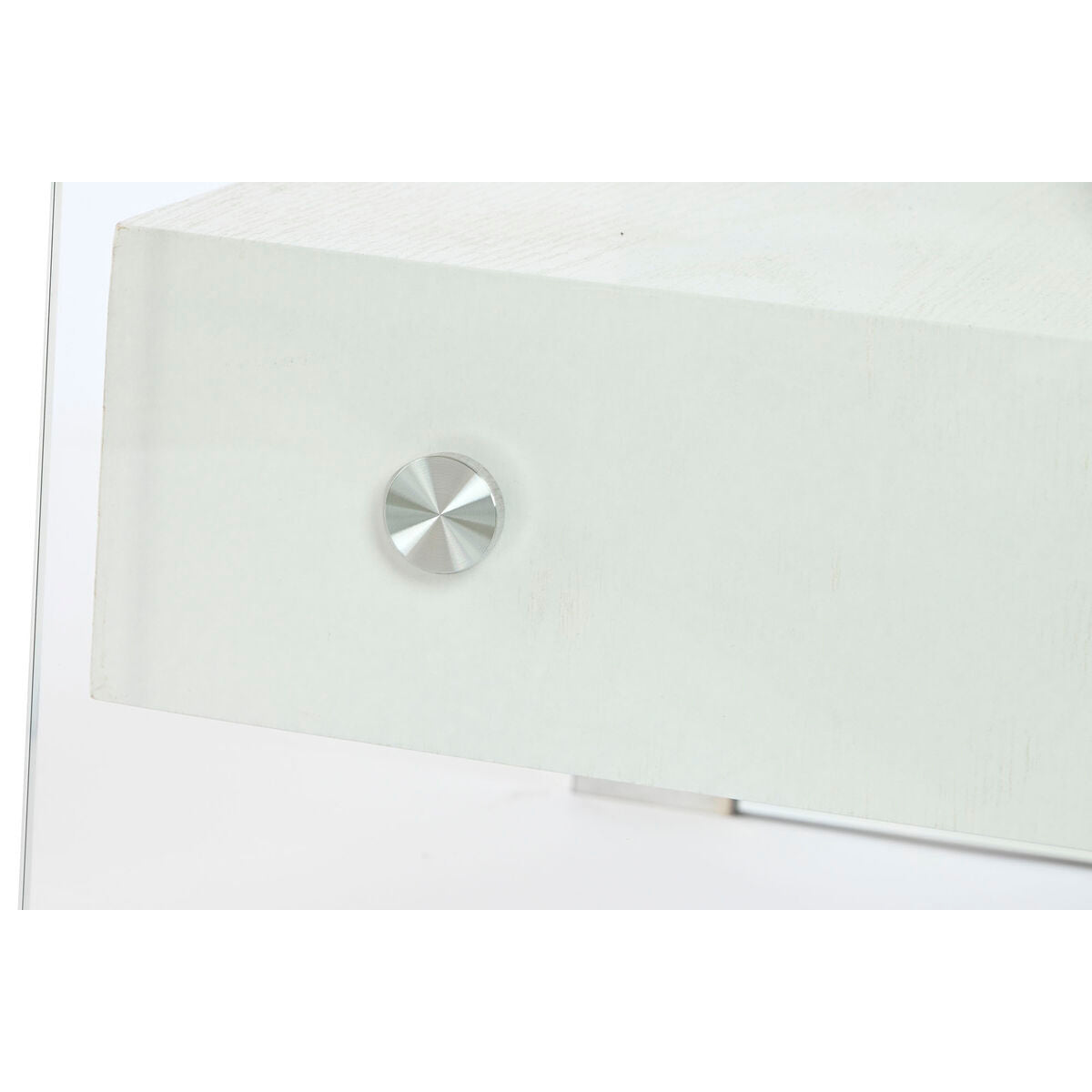 Yöpöytä DKD Home Decor Valkoinen Läpinäkyvä Kristalli Puu MDF 50 x 40 x 45,5 cm