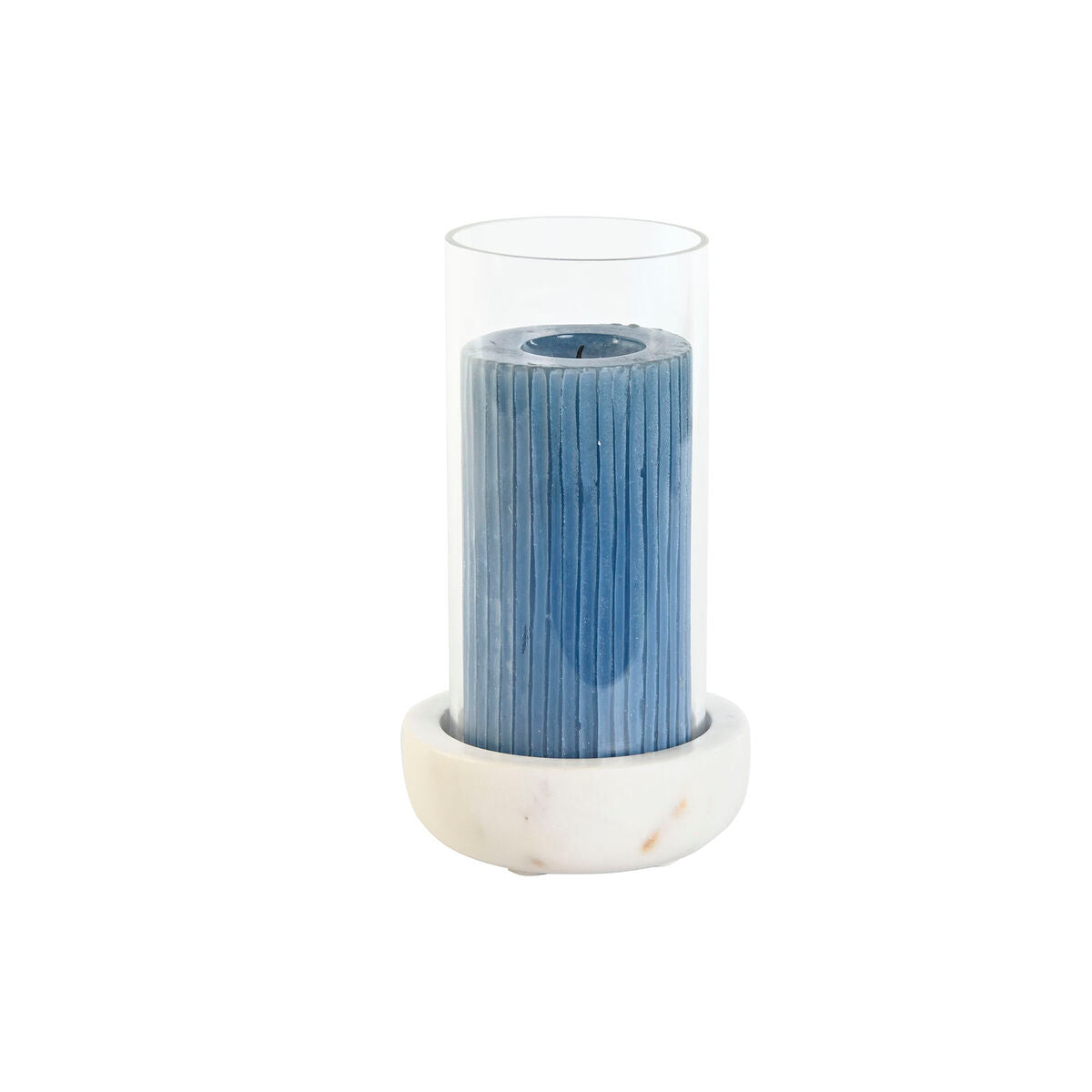 Kynttilänjalka Home ESPRIT Valkoinen Luonnollinen Kristalli Marmori 10 x 10 x 18 cm