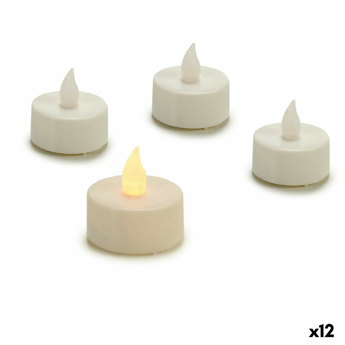 Kynttiläsarja LED Valkoinen 4 x 4 x 3,7 cm (12 osaa)