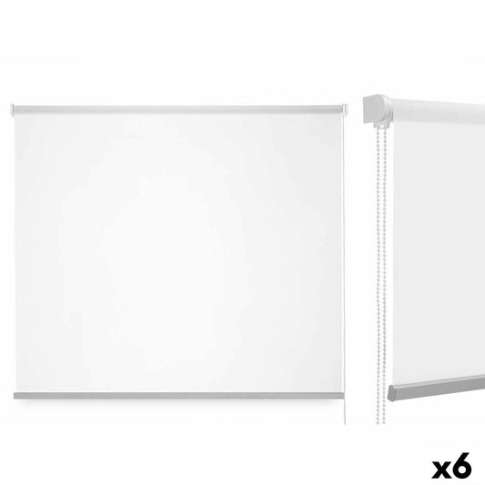 Rullaverhot 180 x 180 cm Valkoinen Kangas Muovinen (6 osaa)