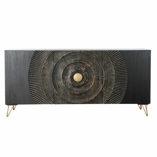 Sivupöytä DKD Home Decor Musta Monivärinen Kullattu Metalli Mangopuu 160 x 45 x 75 cm