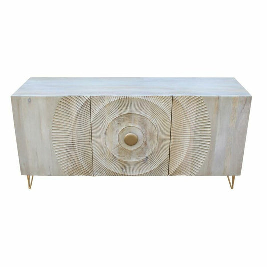Sivupöytä DKD Home Decor 160 x 45 x 75 cm Kullattu Metalli Valkoinen Mangopuu